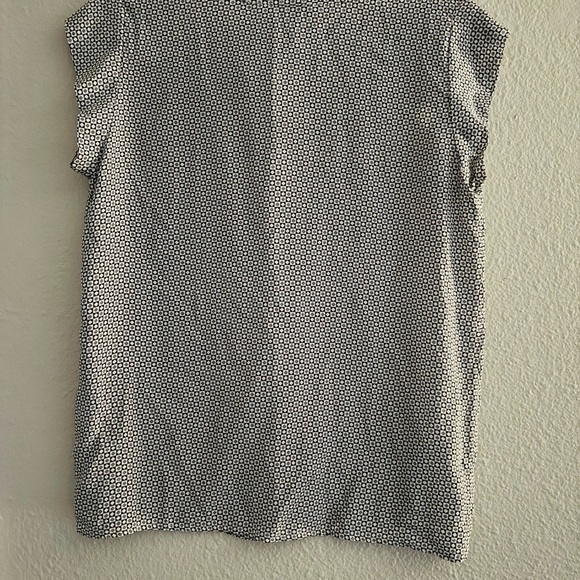 Silk Joie Women's Navy Gray White Geometric Blouse size Medium - Picture 8 of 8